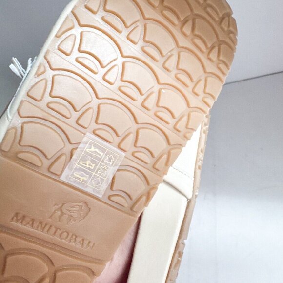 Manitobah Women's Wasaga Fringed Slides Light Beige  Leather 8 - Picture 11 of 12